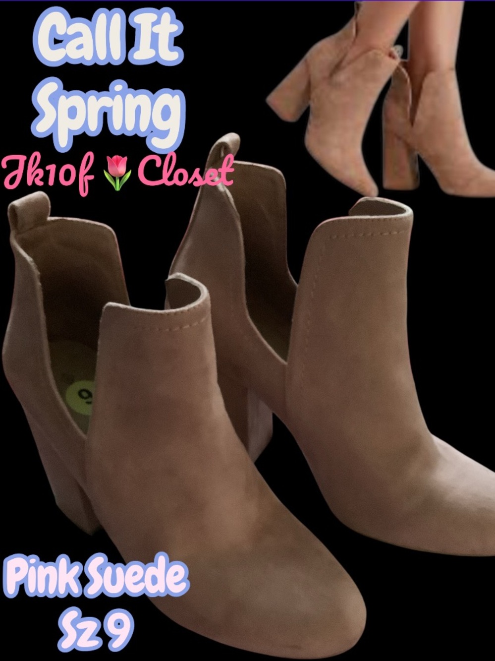 LOWEST PRICE🌷Call It Spring Sz9 EUC Blush Pink Suede Ankle Booties